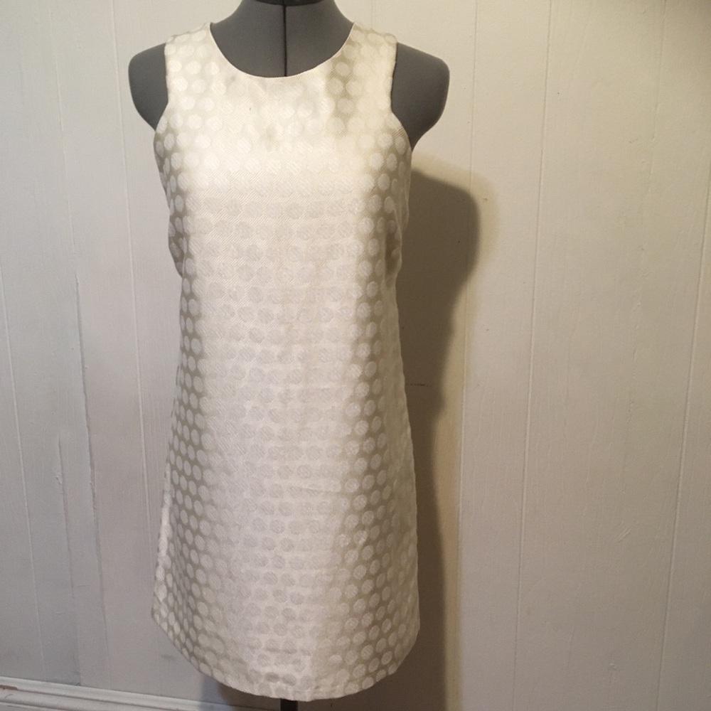 NWOT FURY  cream textured polka dot dress